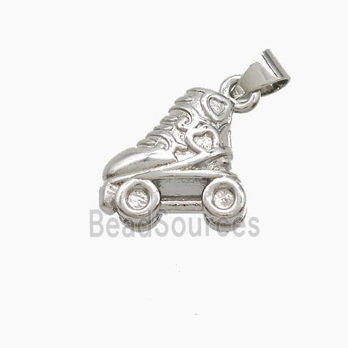 Copper Skates Pendant Shoe Platinum Plated