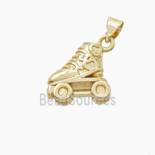 Copper Skates Pendant Shoe Gold Plated
