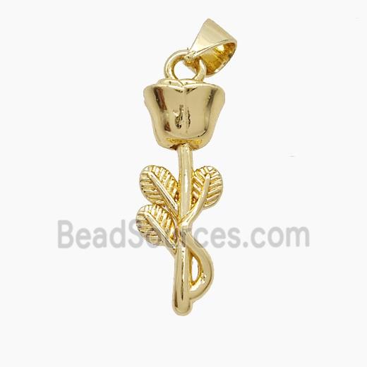 Copper Flower Pendant Gold Plated