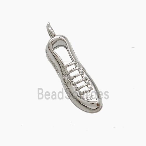 Copper Shoes Pendant Platinum Plated