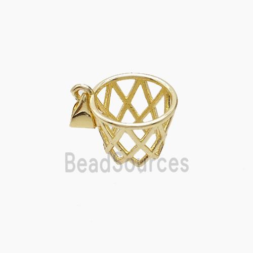Copper Basket Hoop Pendant Sports Gold Plated