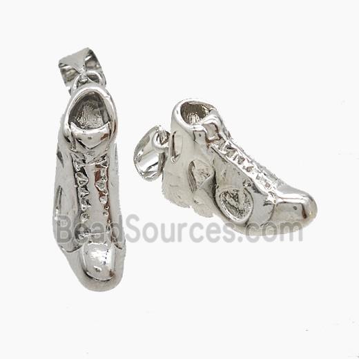 Copper Shoes Pendant Platinum Plated