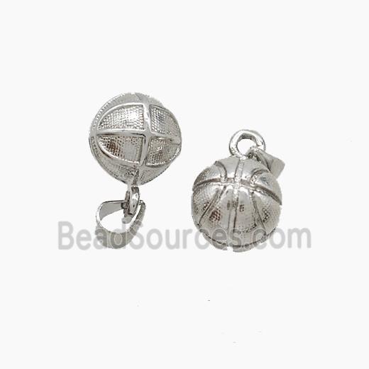 Copper Basketball Pendant Sports Platinum Plated