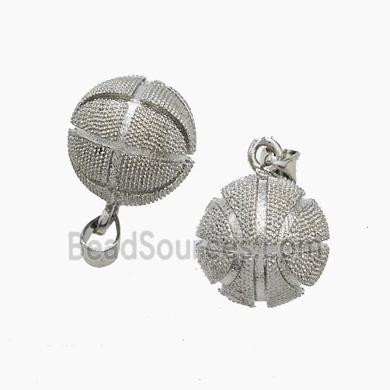 Copper Basketball Pendant Sports Platinum Plated