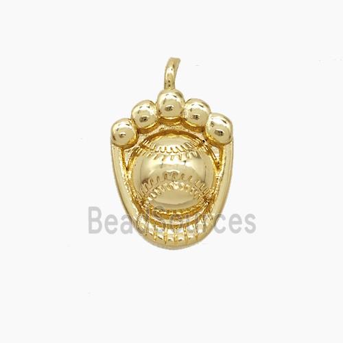 Copper Baseball And Glove Pendant Sports Gold Plated