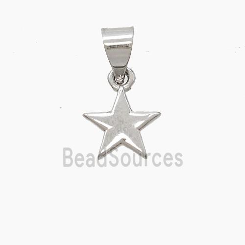 Copper Star Pendant Platinum Plated