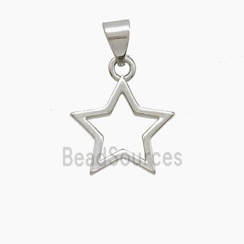 Copper Star Pendant Platinum Plated
