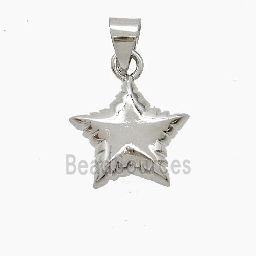 Copper Star Pendant Platinum Plated