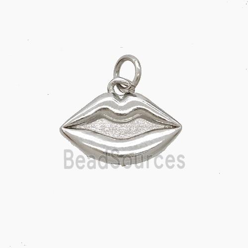 Copper Lips Pendant Platinum Plated