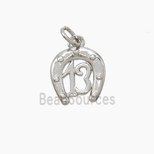 Copper Horseshoe Pendant 13 Platinum Plated