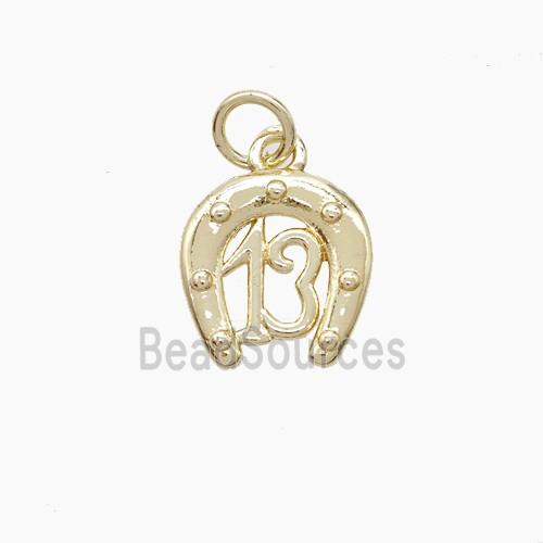 Copper Horseshoe Pendant 13 Gold Plated