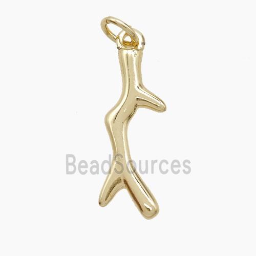 Copper Deer Breast Pendant Gold Plated