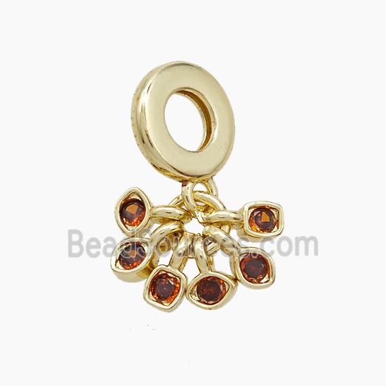Copper Pendant Pave Zirconia Gold Plated