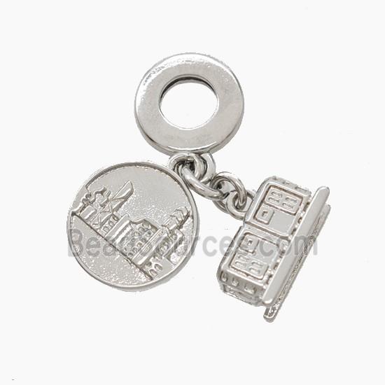 Copper House Pendant Platinum Plated