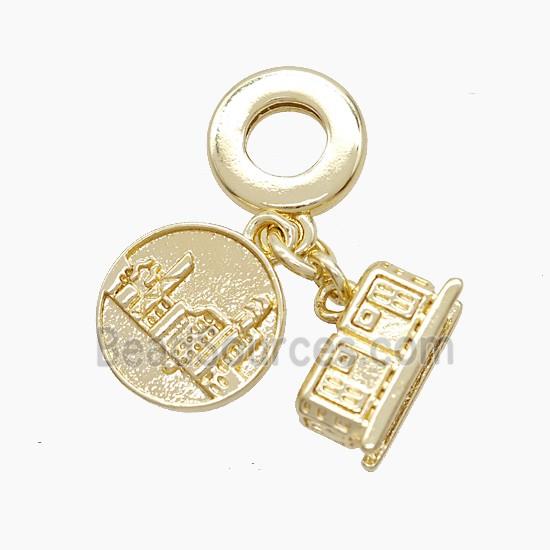 Copper House Pendant Gold Plated