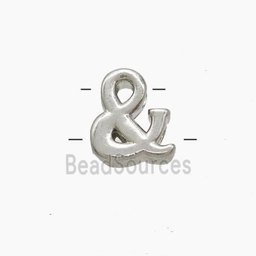Copper Symbols Beads 2holes Platinum Plated