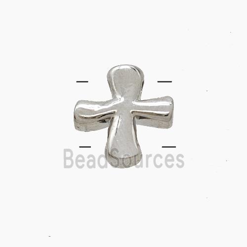 Copper Cross Beads 2holes Platinum Plated