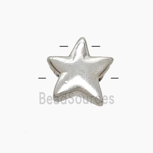Copper Star Beads 2holes Platinum Plated