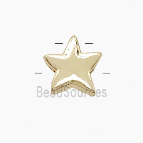 Copper Star Beads 2holes Gold Plated