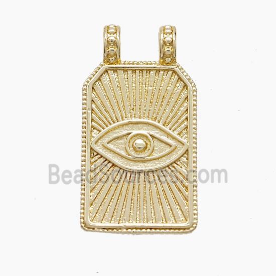 Copper Eye Pendant 2loops Rectangle Gold Plated