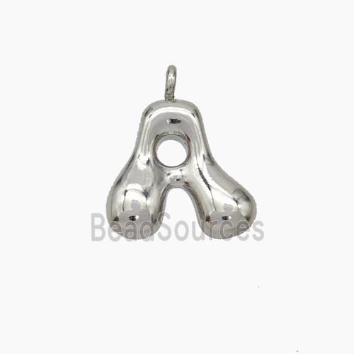 Copper Letter-A Pendant Platinum Plated