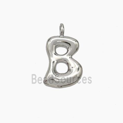 Copper Letter-B Pendant Platinum Plated