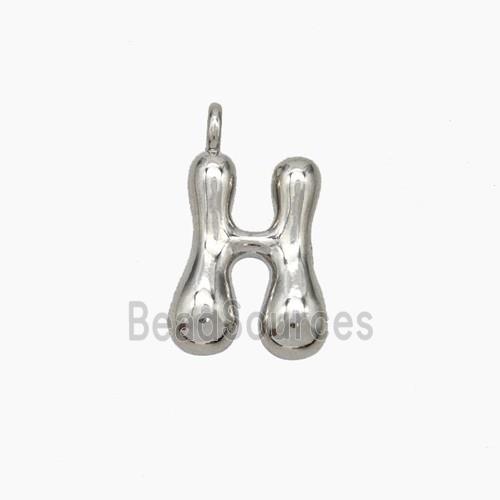Copper Letter-H Pendant Platinum Plated