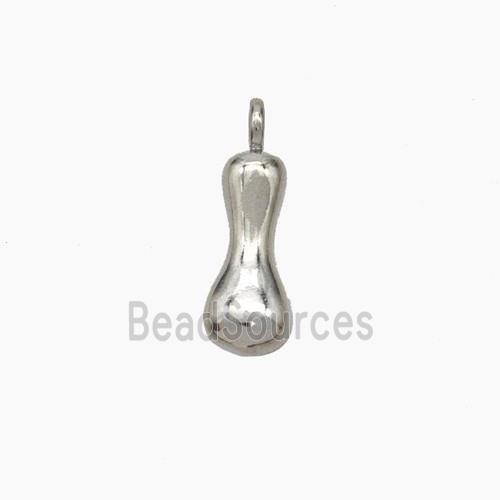 Copper Letter-I Pendant Platinum Plated