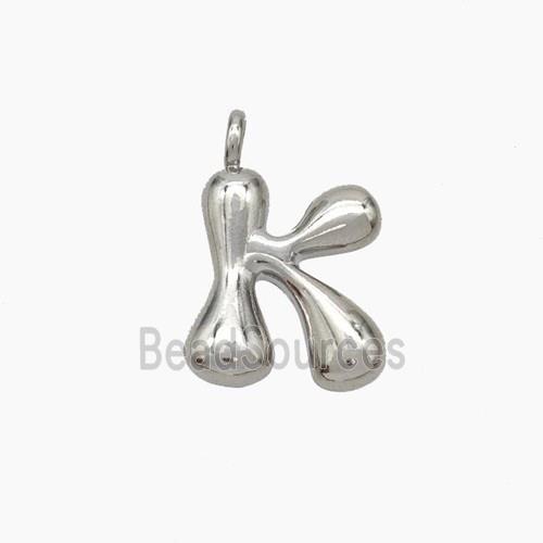 Copper Letter-K Pendant Platinum Plated