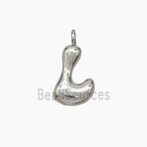 Copper Letter-L Pendant Platinum Plated