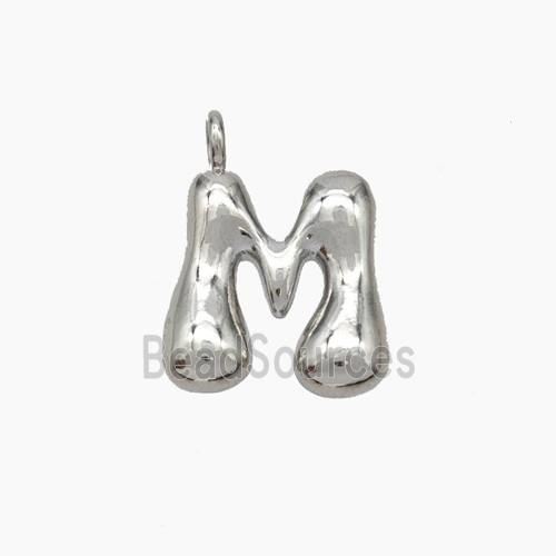Copper Letter-M Pendant Platinum Plated