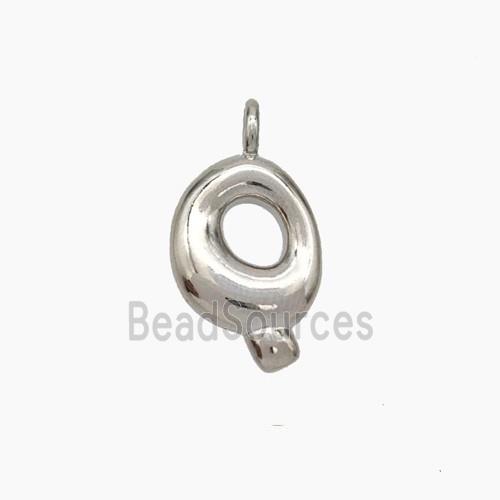 Copper Letter-Q Pendant Platinum Plated