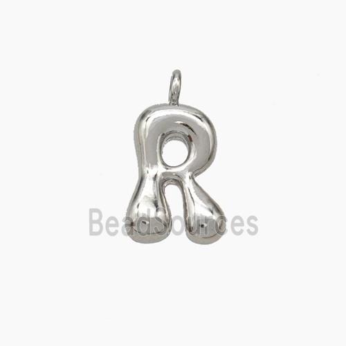 Copper Letter-R Pendant Platinum Plated