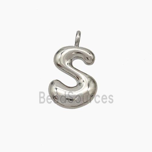 Copper Letter-S Pendant Platinum Plated