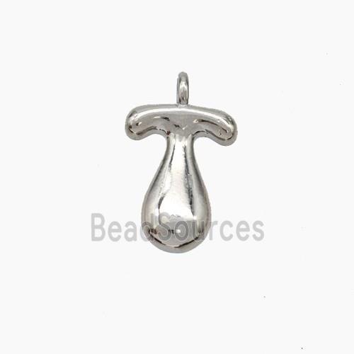 Copper Letter-T Pendant Platinum Plated