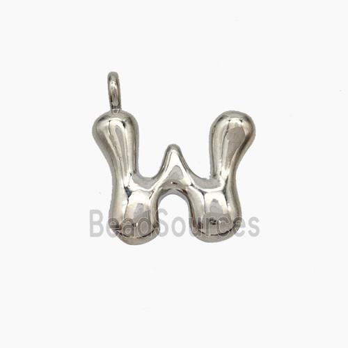 Copper Letter-W Pendant Platinum Plated