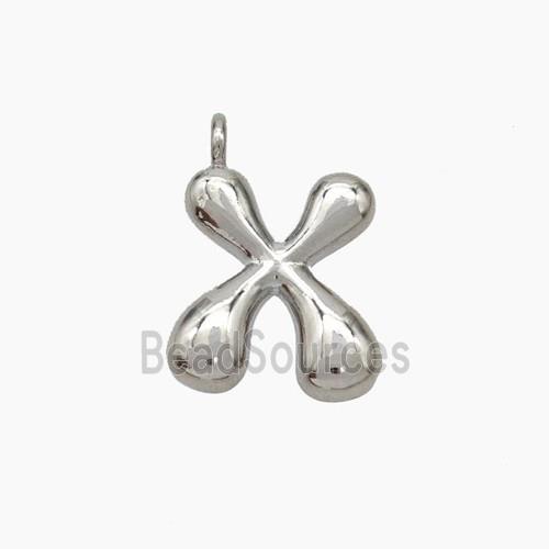 Copper Letter-X Pendant Platinum Plated
