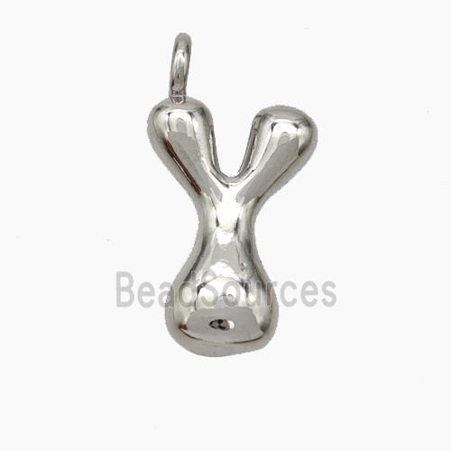 Copper Letter-Y Pendant Platinum Plated