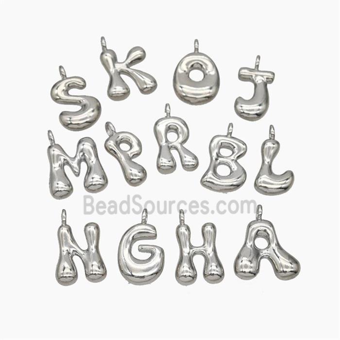 Copper Alphabet Pendant Mix Letters Platinum Plated