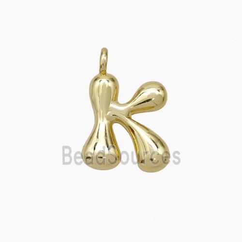 Copper Letter-K Pendant Gold Plated