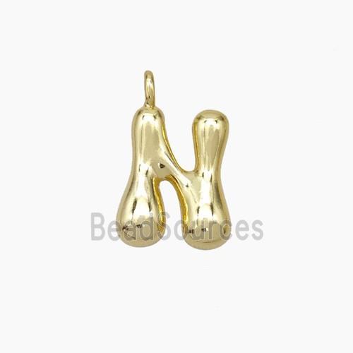 Copper Letter-N Pendant Gold Plated