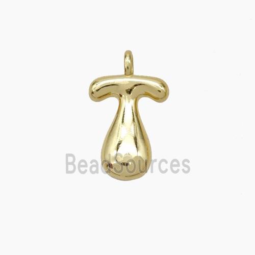 Copper Letter-T Pendant Gold Plated
