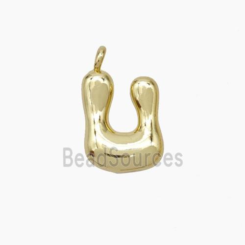 Copper Letter-U Pendant Gold Plated