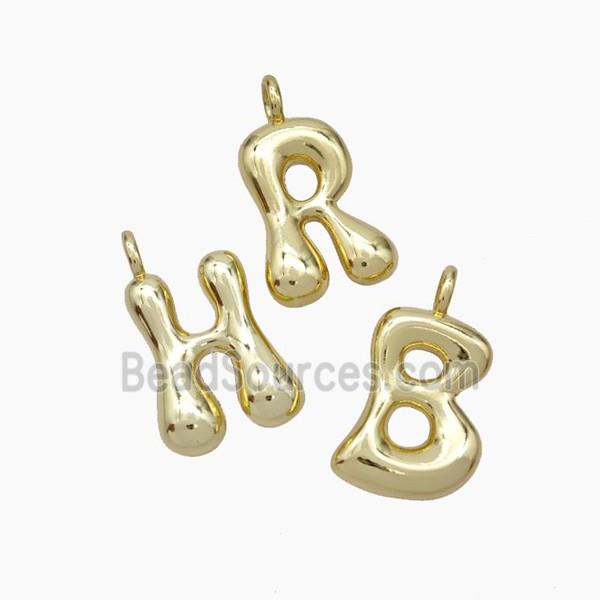 Copper Alphabet Pendant Mixed Letters Gold Plated