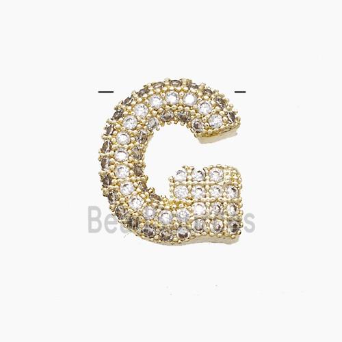 Copper Letter-G Pendant Pave Zirconia Gold Plated