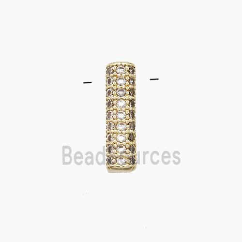 Copper Letter-I Pendant Pave Zirconia Gold Plated