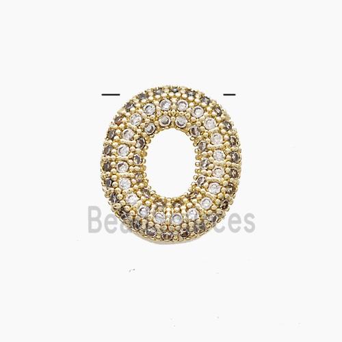 Copper Letter-O Pendant Pave Zirconia Gold Plated
