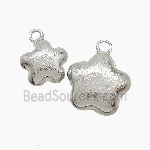 Copper Star Pendant Brushed Platinum Plated