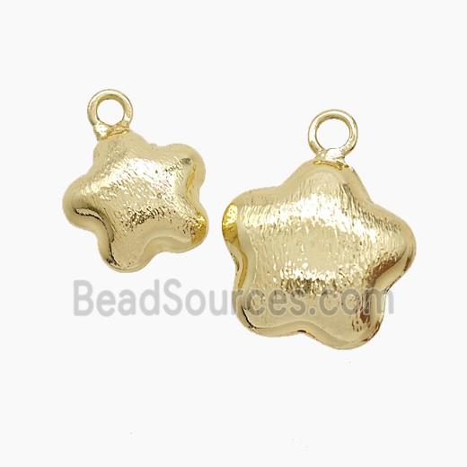 Copper Star Pendant Brushed Gold Plated