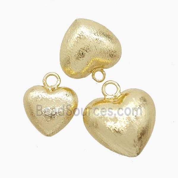 Copper Heart Pendant Brushed Gold Plated